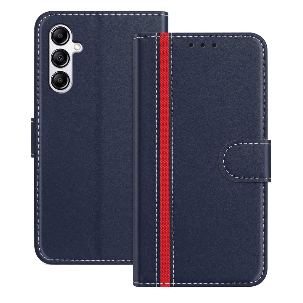 For Samsung Galaxy A14 5G Phone Cases Wallet Stand Color Splicing Leather Cover with Magnetic Clasp