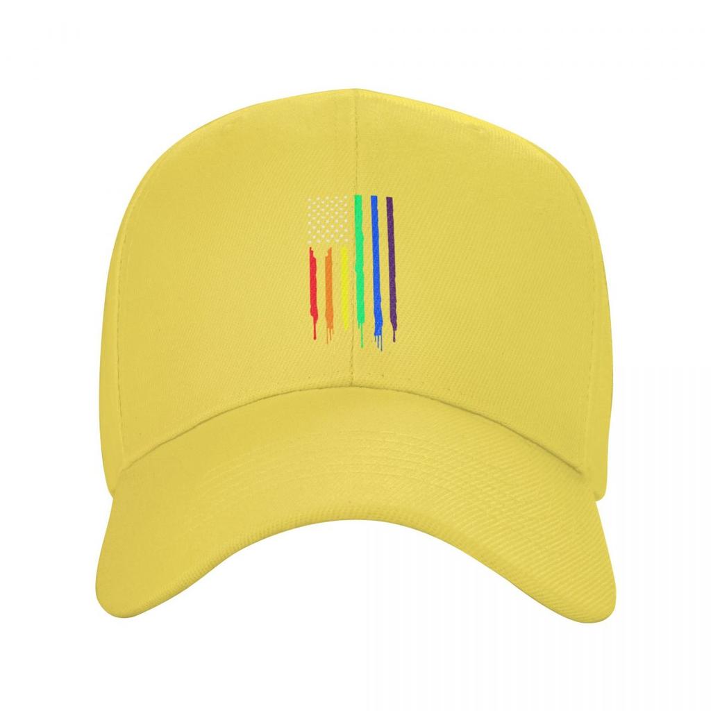 Rainbow American Flag Gay Pride Baseball Cap Sports Unisex Women's Adjustable LGBT Lesbian Dad Hat Summer Hats Snapback Caps