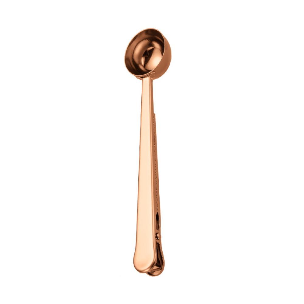 1pcs With Sealing Clip Measuring Spoon Stainless Steel Long Handle Spoon Portable Coffee Spoon  Home