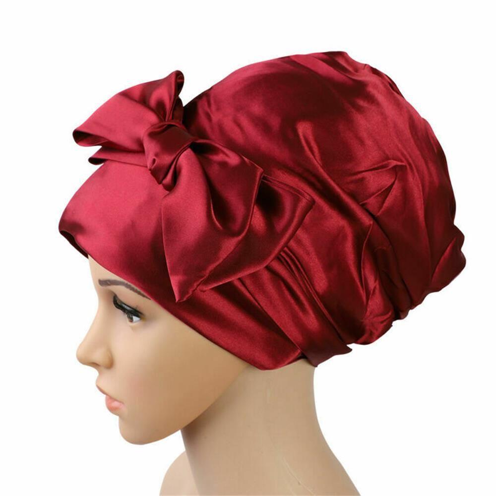 Cover Hat Head Cover Satin Turban Hair Bonnet Shower Cap Silk Night Sleep Cap Soft Satin Bonnet