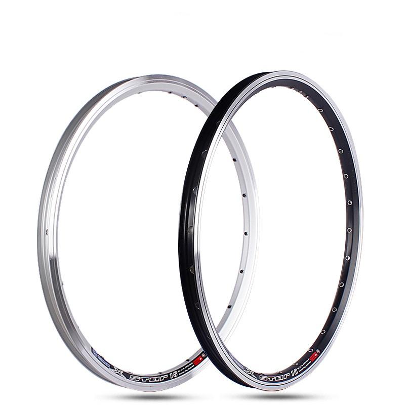 WEINMANN 18/20 Inch Mountain Bike Rim V Brake Double-layer Aluminum Wheel Rim 20/24/28H Black Silvery AV With/Without Rivet