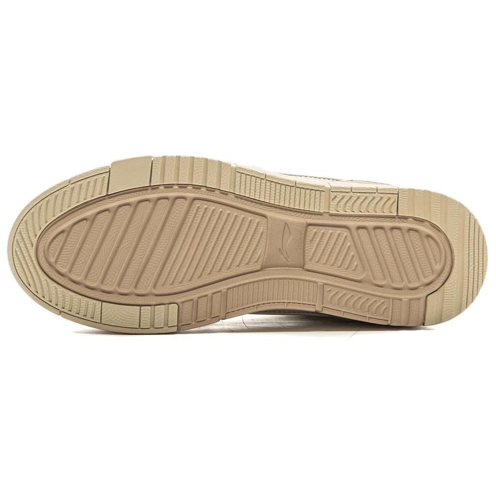 Li Ning Common 80s Mid Fleece Retro Fashion Versatile Durable Lightweight High-Top Skate Shoes Women Sneaker Brown AGCV408-2