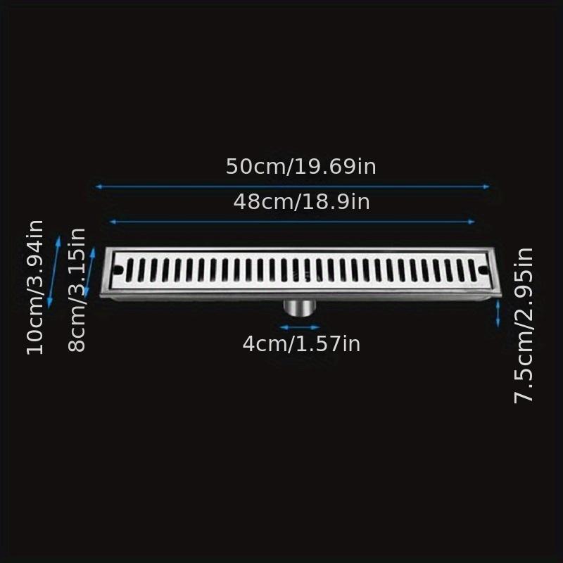 1 комплект сливного трапа для пола из нержавеющей стали для душевой комнаты, дренажная крышка для дезодоранта большого объема, прямоугольная длинная