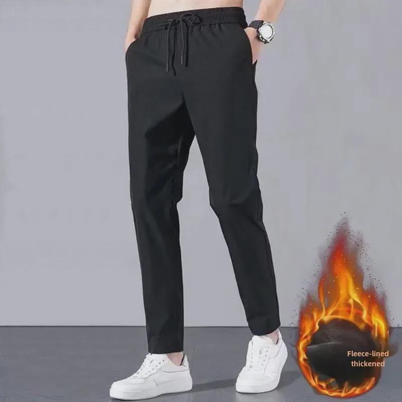 2024 Мужские модные свободные спортивные брюки: Спортивные брюки Casual Plus Velvet на весну и осень