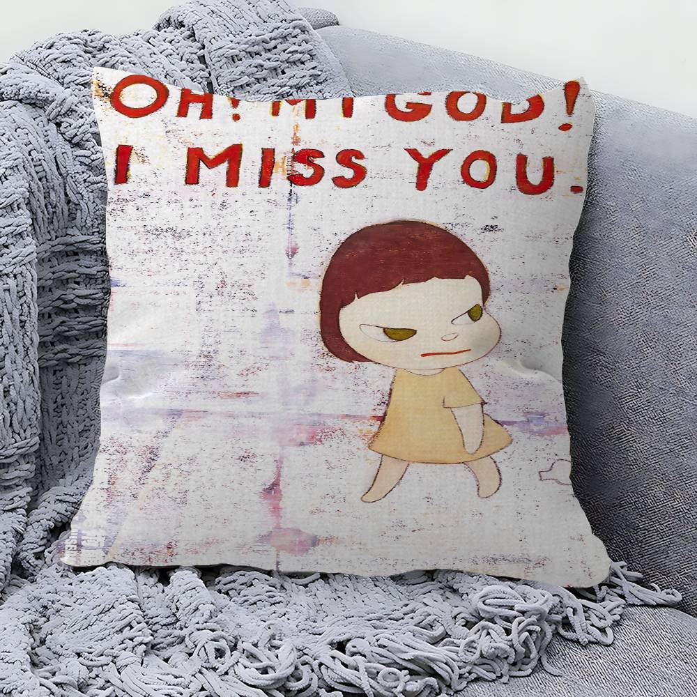 YYoshitomo Nara Pillow Gift Home Office Decoration Bedroom Sofa Car Cushion Cover case x