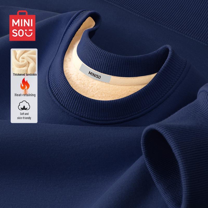 MINISO Мужской свитшот с круглым вырезом на подкладке из овечьей шерсти