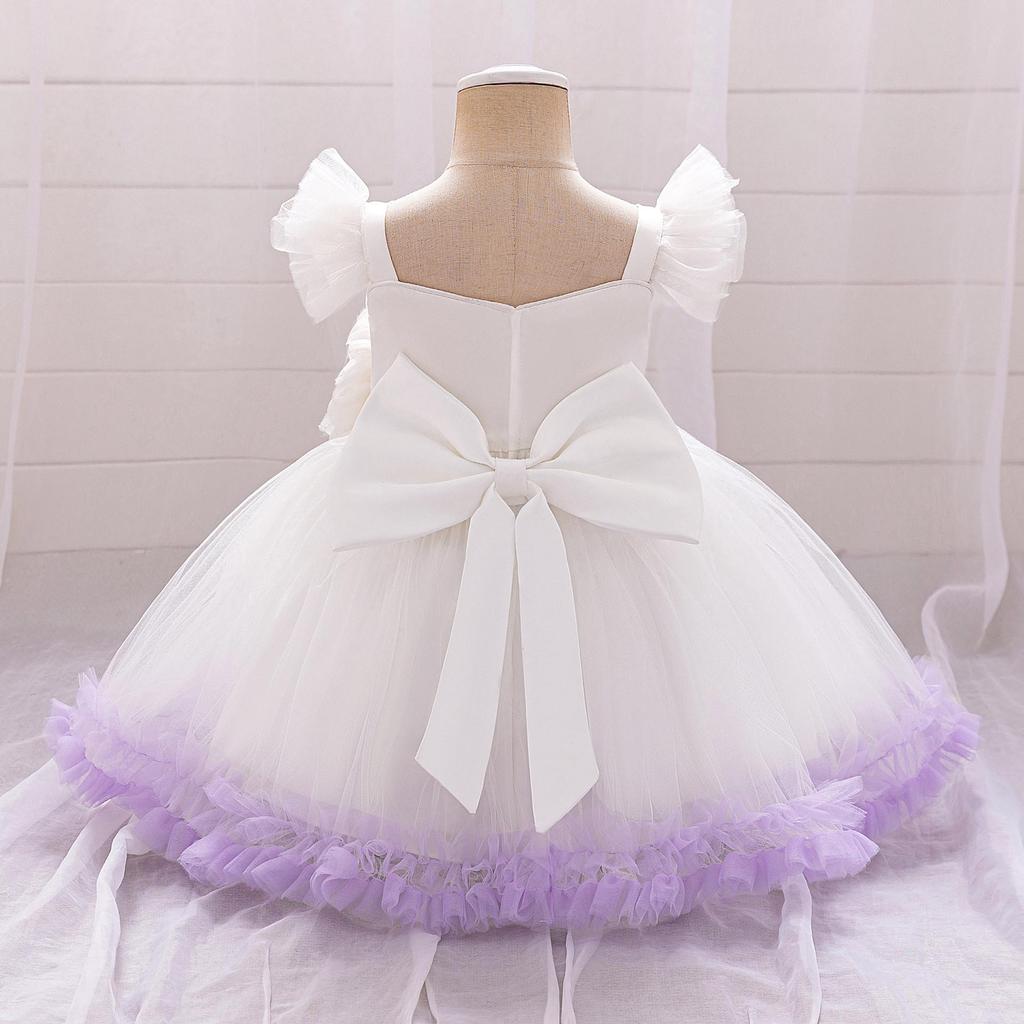 Платье принцессы с пайетками и рукавами-крылышками для малышей - праздничная пышная юбка из тюля