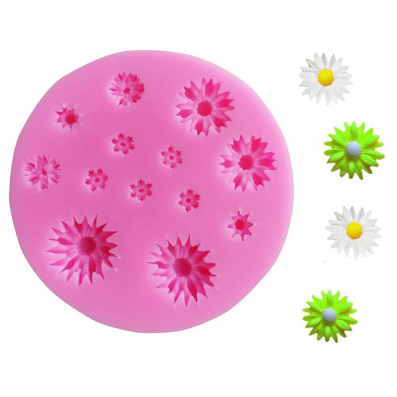 CUCU Small Daisy Flower Chrysanthemum Silicone Mold Cake Decoration Fondant Chocolate Baking Mold