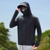Yousheng Мужская солнцезащитная куртка с капюшоном и длинным рукавом, застежка-молния, солнцезащитная одежда, однотонная дышащая верхняя одежда для рыбалки