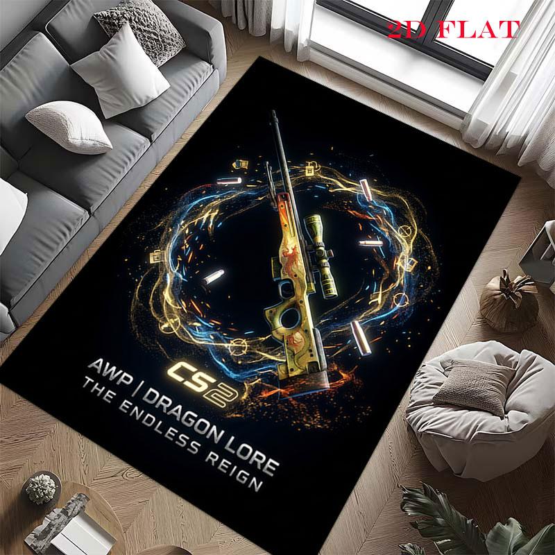 csgo2 Carpet Rug for Living Room Bedroom Home Sofa Decoration,Kids play Nonslip Floor Mat