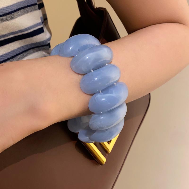 Винтажный переливающийся акриловый овальный эластичный браслет: Высококлассная, универсальная бижутерия для женщин