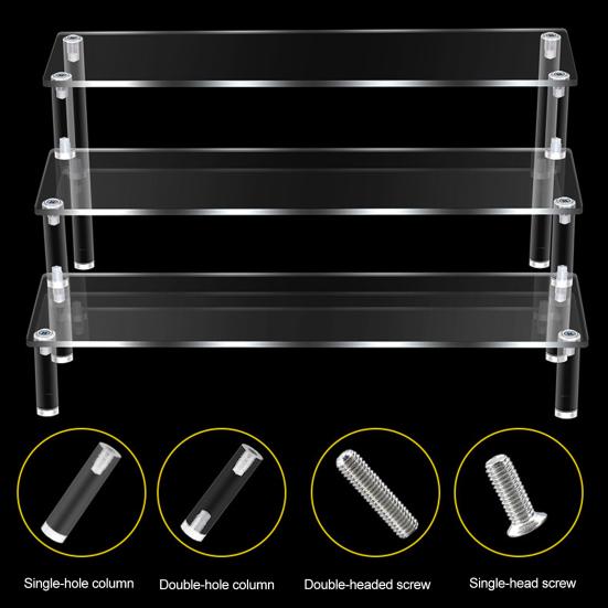 Стойка-дисплей Штабелируемая Многоярусная Полка Акриловый Органайзер Устойчивая к Пятнам Полка-дисплей Кухонная Кладовая Столешница в Ванной Органайзер