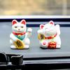 Solar Powered Lucky Cat Welcoming Chinese Lucky Cat Car Ornament Waving Hand Beckoning Fortune Cat Figurines Car Accessories