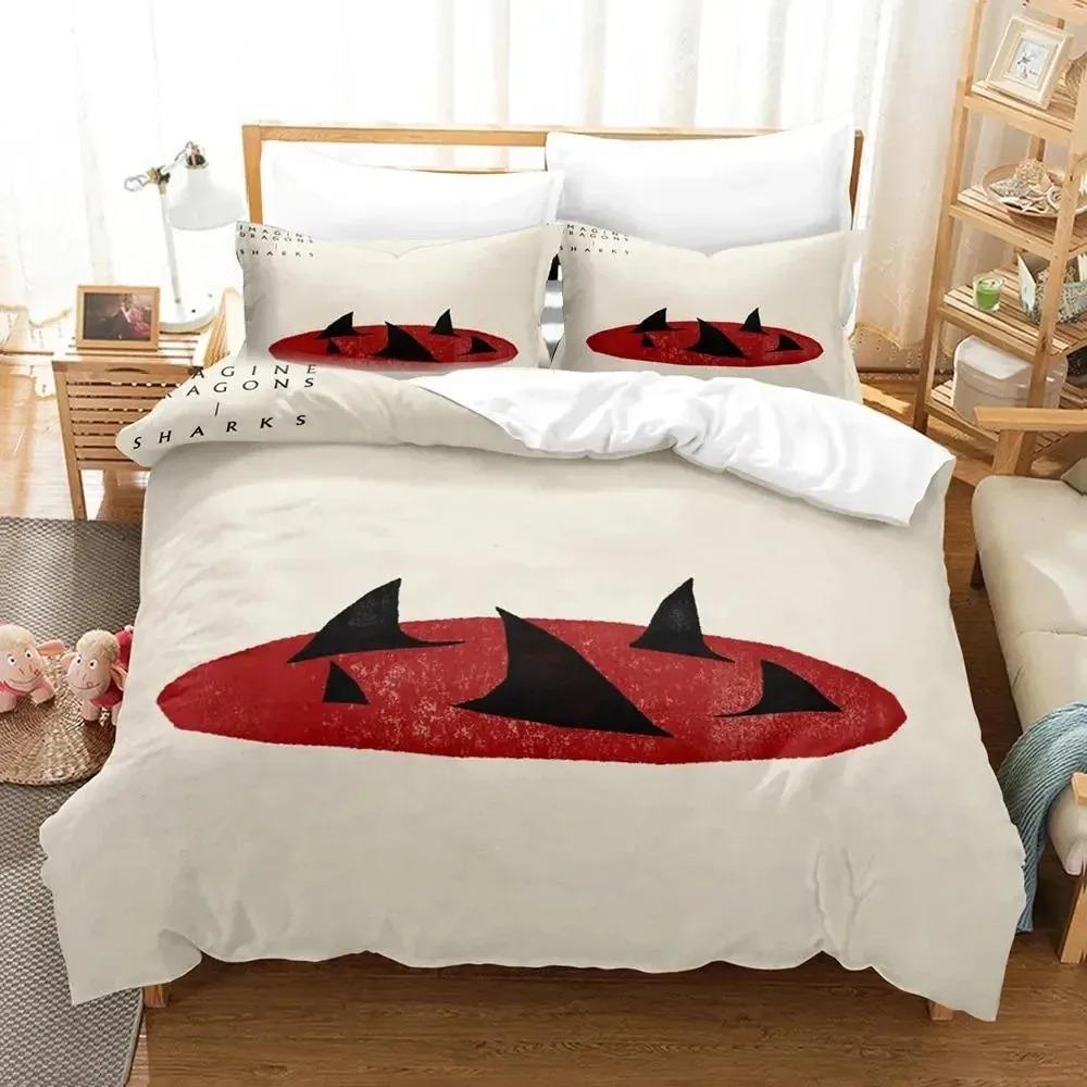 3D-принт Imagine Dragons Обложка альбома Постельное белье Пододеяльник Постельный комплект Пододеяльник Наволочка Одеяло King Queen Size Мальчики Взрослые