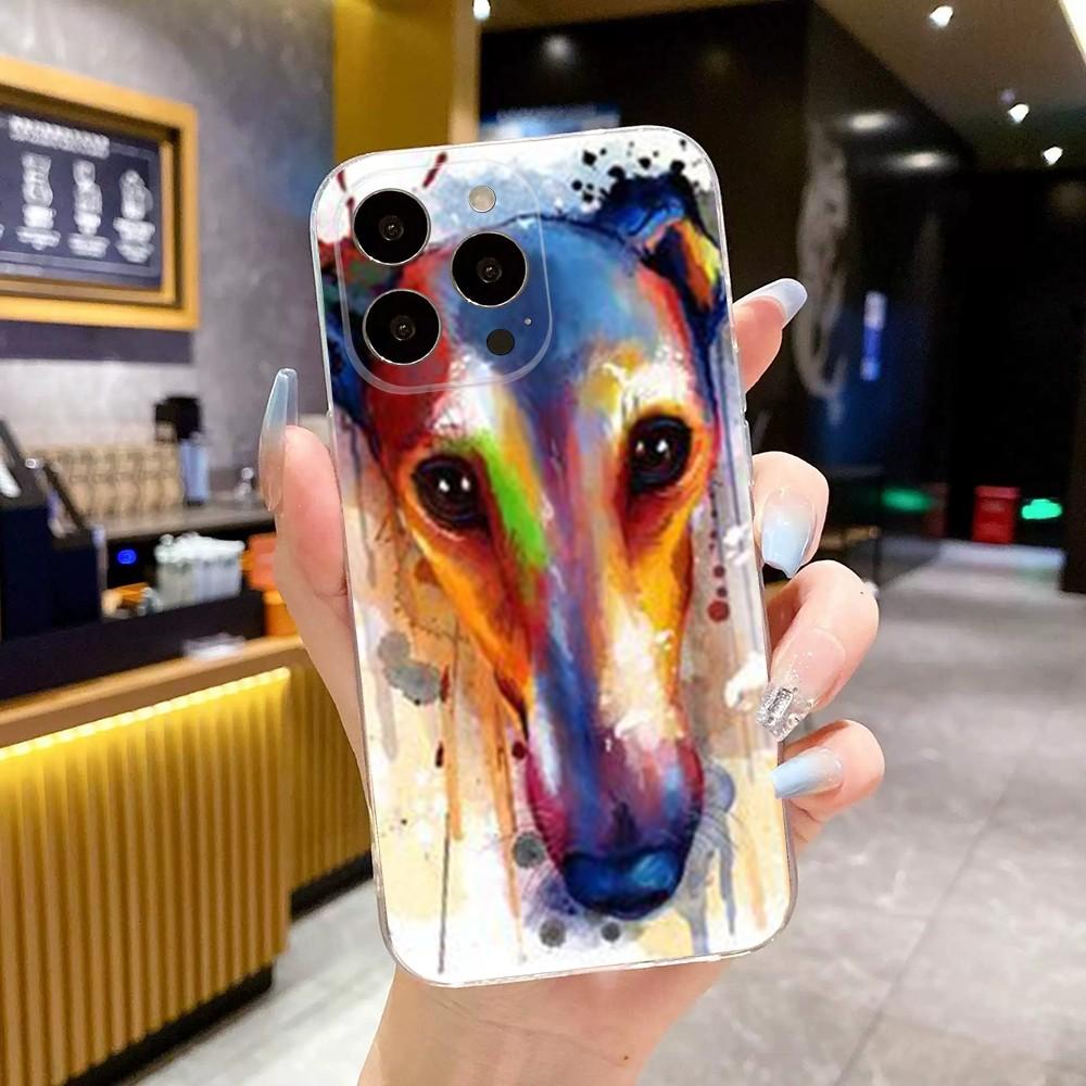 Animal Galgo Greyhound Dog A Phone Case For iPhone 15,14,13,12,11 Plus,Pro,Max,XR,XS,X,7,8 Plus,SE,Mini Transparent Soft Cover