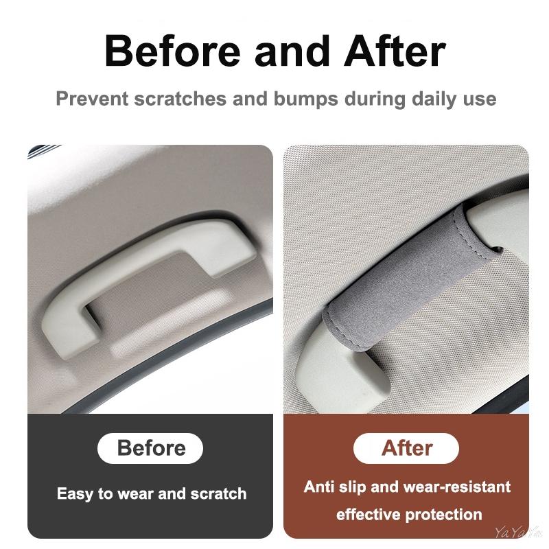 Suede Leather Car Roof Grab Handle Cover Handle Protection Cover For Mercedes Benz C E S Class GLC GLB GLE GLS W212 W213 sticker ABEFG1