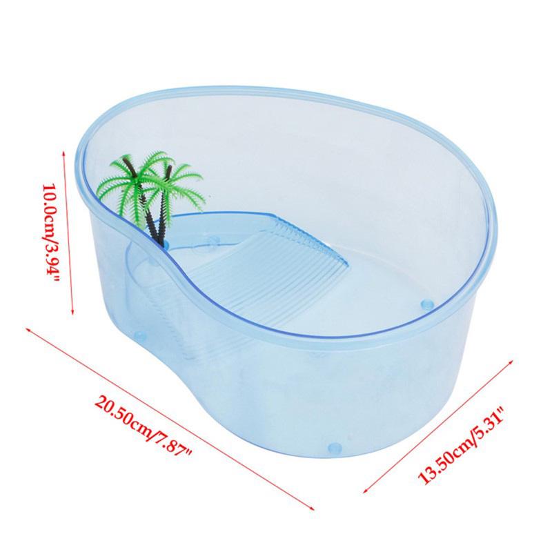 Ящик для разведения с платформой для обитания озерных черепах, аквариум для рептилий с имитацией растений