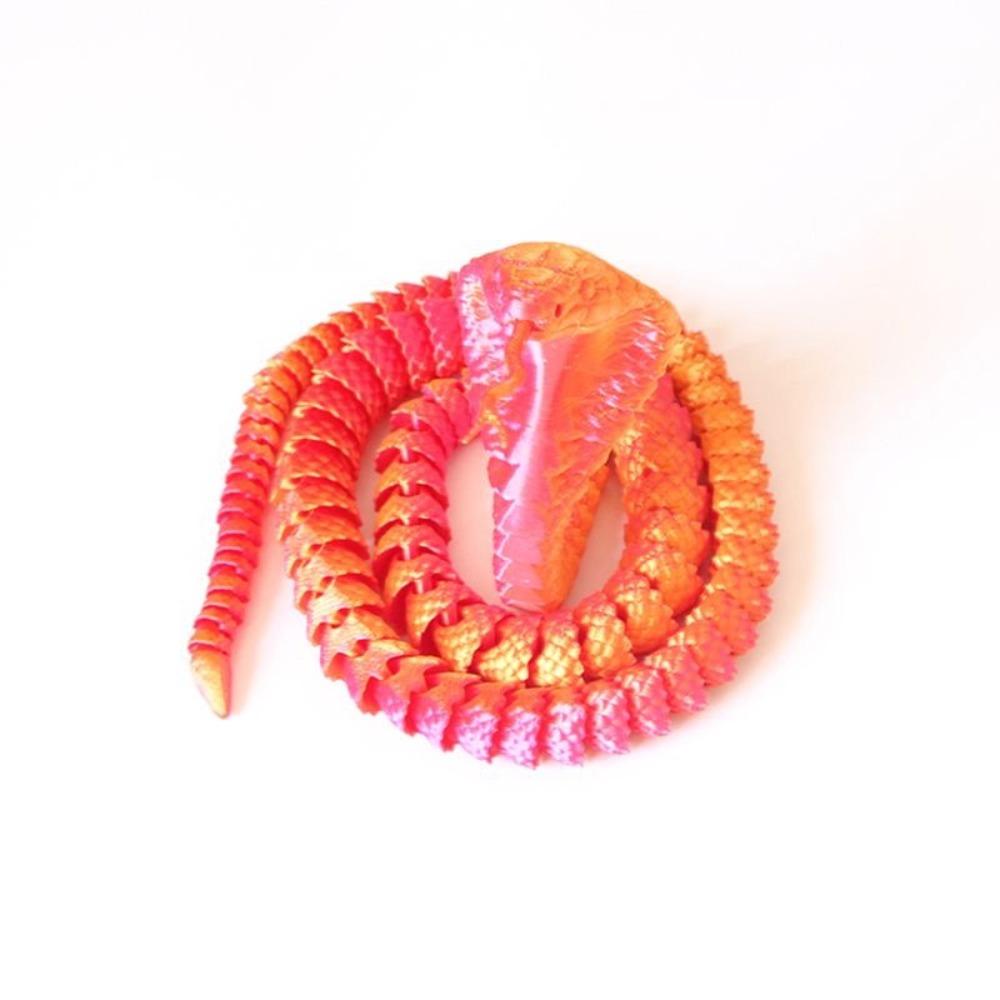 Многоцветное украшение Кобра Реалистичная модель животного Изысканная модель 3D-печати Хэллоуин