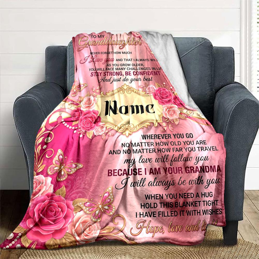Grandma'S Love Wisdom Blanket Warmthful Decor Great For Sofa Couch Office Bed Picnics Four Seasons Multipurpose Digital Print Birthday Christmas Gift