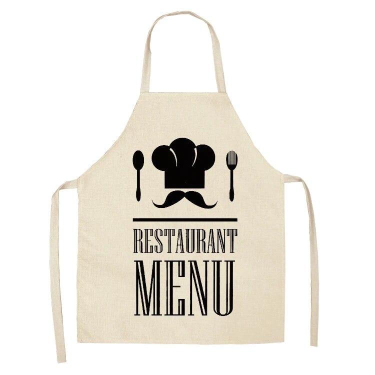 1 Piece Letter Men's and Women's Kitchen Aprons Linen Apron Home Apron Home Cooking Apron Catering Cleaning Apron Wholesale