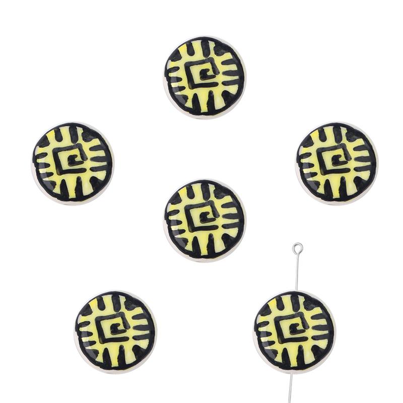 2 шт./пакет, ручная роспись, 15 мм, керамические фарфоровые бусины, цветочные сердечки, очаровательные бусины, свободные бусины-разделители для ожерелья, сережек, сделай сам, изготовление ювелирных изделий