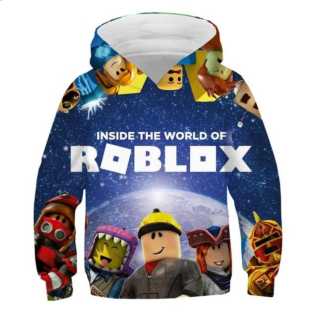 2025 MINISO Новая толстовка 3D с мультяшным принтом Roblox для мальчиков и девочек, с длинным рукавом, весенне-осенняя, повседневная толстовка, 4-14 лет