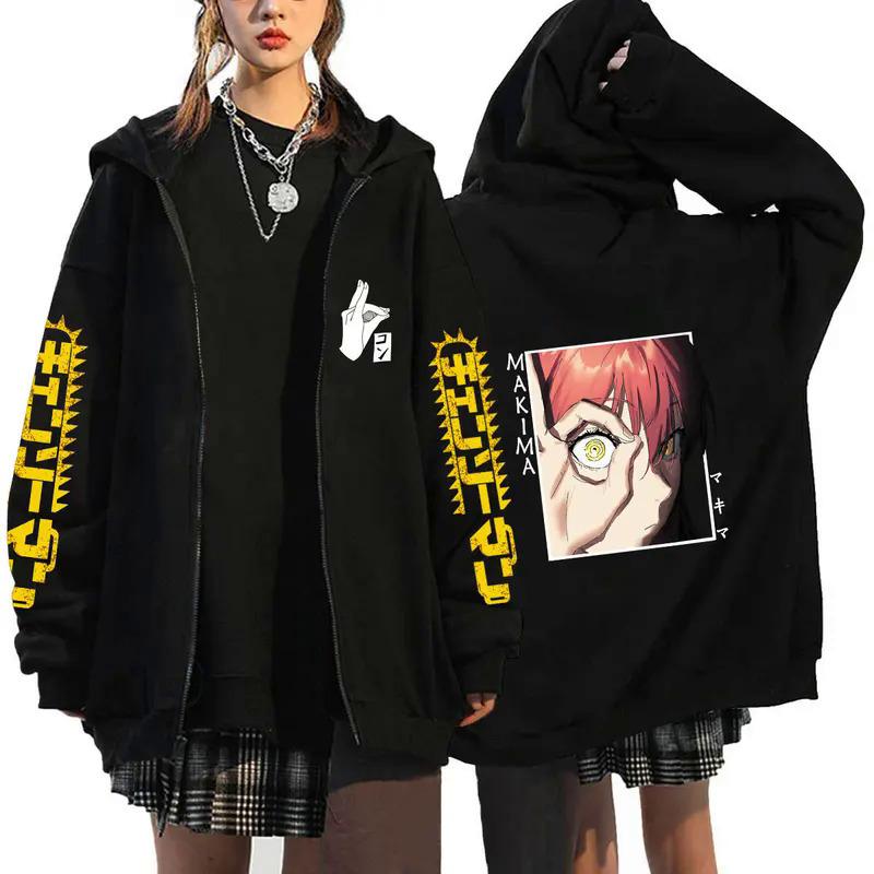 Anime Chainsaw Man Zip Hoodies Sweatshirts