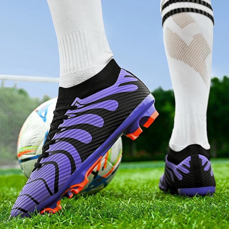 2024 Мужские футбольные бутсы большого размера Сверхлегкие футбольные бутсы для мальчиков Кроссовки Нескользящие футбольные бутсы AG/TF Ботильоны унисекс