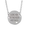 [Q9371] - Artisan Silver Necklace 'Love' Silver (rhodium-plated) - 15 Mm (I Love You To the Moon and Back)