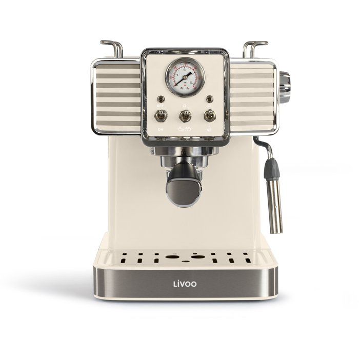 Machine à café expresso - livoo - dod174c - 1350 w - 15 bars - crème
