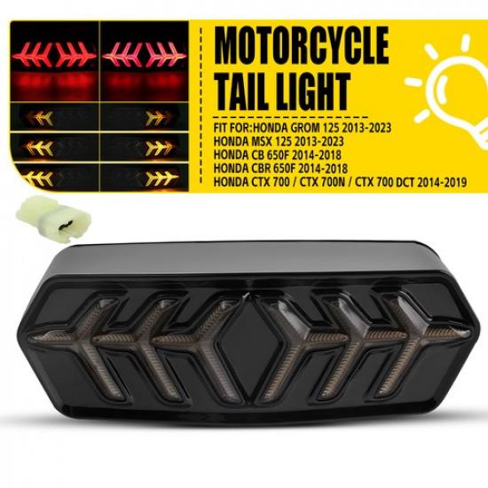 3-in-1 LED Tail Brake Light Sequential Turn Signal For Honda GROM MSX125 CBR650F