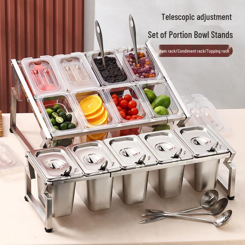 Homeglen Stainless Steel Food Pan Rack & Seasoning Set