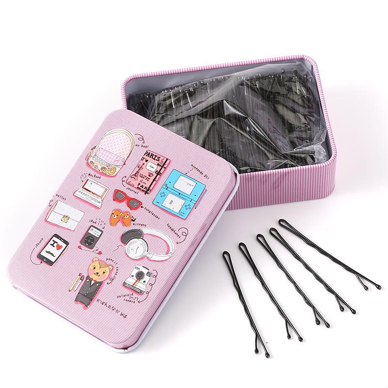 Одинарная черная шпилька-зажим для челок и высоких причесок