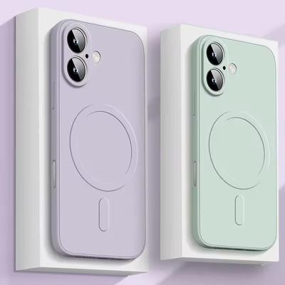 Высококачественный жидкий силиконовый магнитный чехол для iPhone17 Air 16 15 14 Plus 13 12 Mini 11 Pro XS Max 7/8 для беспроводной зарядки Magsafe, мягкая накладка