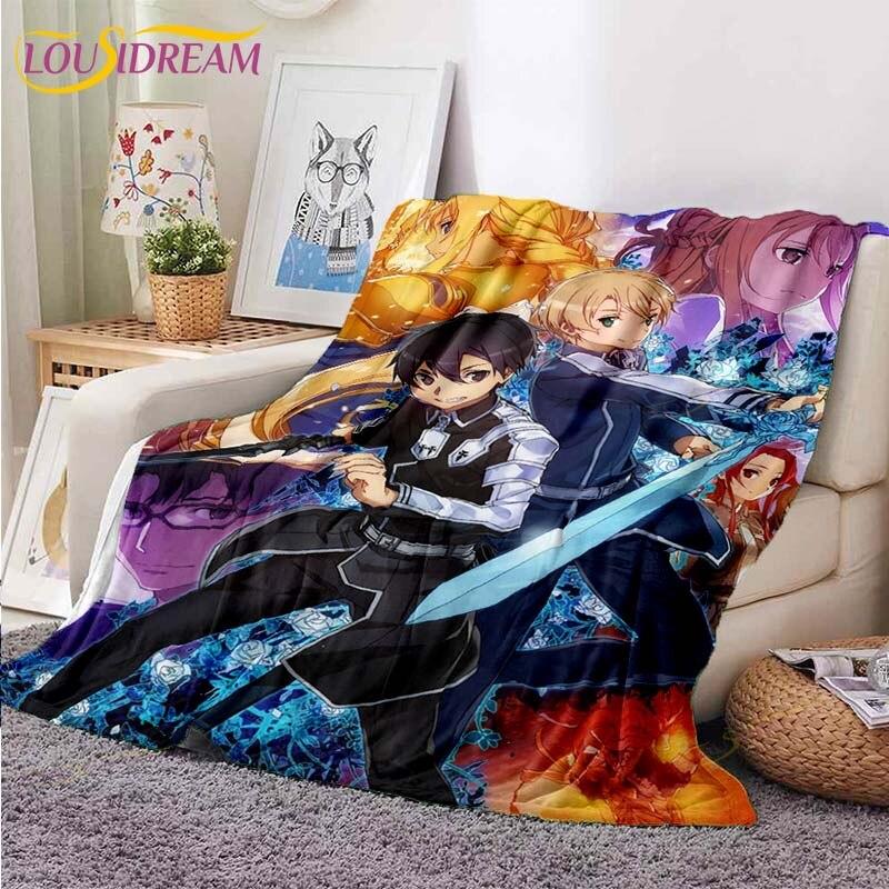 Одеяло Asuna Sword Art Online, одеяло для дивана-кровати, супер мягкое теплое одеяло, флисовое одеяло