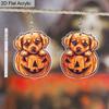 2D Плоские Милые Акриловые Серьги-Подвески на Хэллоуин Милый Щенок Тыква Женские Осенние Аксессуары Тыква Шармы Ювелирные Изделия Подарки