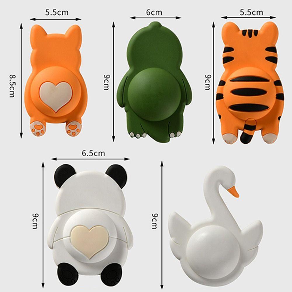 Cartoon Animal Door Stopper Silicone Furniture Anti-crash Pad Door Handle Bumper Pad for Home