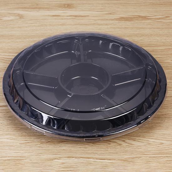Коробка с крышкой, пластиковый круглый лоток для закусок, фруктов, 6 отделений для еды