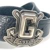 Gucci 223896 Ремень с пряжкой G logo Кожа Черный/Серебристый