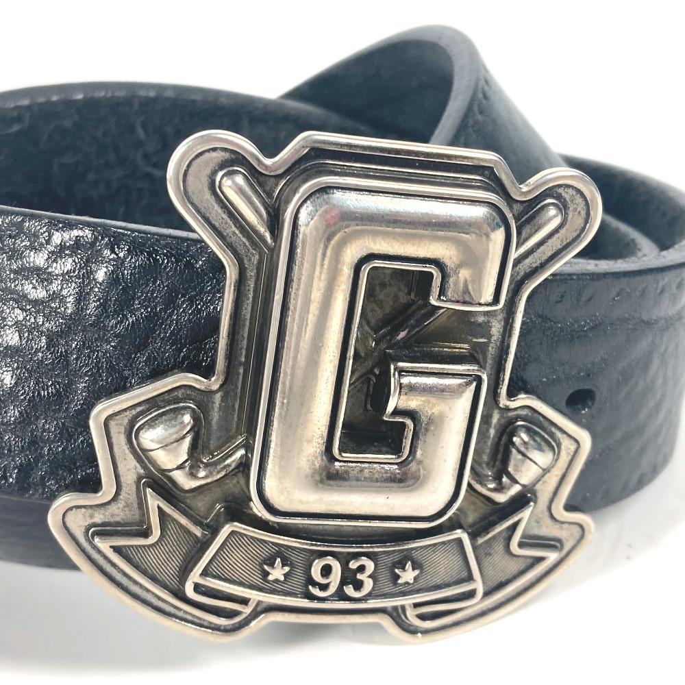 Gucci 223896 Ремень с пряжкой G logo Кожа Черный/Серебристый
