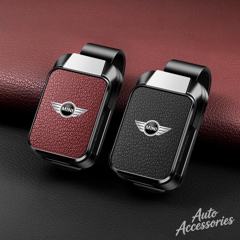 UWGK8 Car Visor Sunglasses Clip Goat Leather Magnetic Eyeglasses Holder Accessories For BMW Mini Cooper Clubman Countryman R55 R56 R57