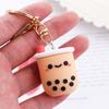 Wild Simulation Gift Silicone Ladies Car Accessories Pearl Milk Tea Keychain Bag Pendant Key Rings