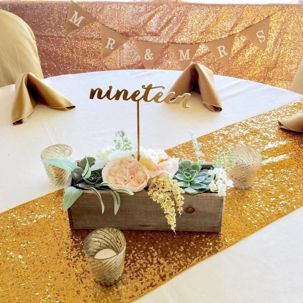 4 Pcs 30x180cm Table Runners Glitter Dining Table Runner Sequin Table Cover Runners for Party Wedding Birthday Bridal Shower Decorations