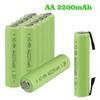 Аккумулятор 1,2 В AA, 2200 мАч, 1,2 В, NiMH аккумуляторы Aa с приварными выступами для электрической зубной щетки Philips, бритвы 2A