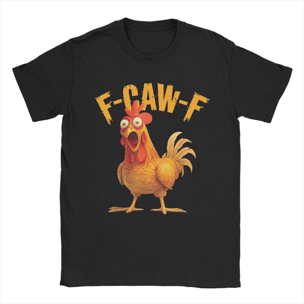 F CAW F Курица Смешной Мем Черный Ворон F-Caw-F Черная Птица Мерч Унисекс Футболка Хлопковая Футболка С Принтом Футболка Одежда
