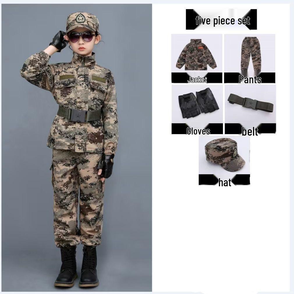 Детский камуфляжный комплект одежды для школы, военных тренировок и летнего лагеря