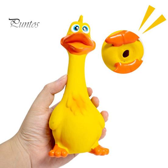 Latex Chicken Squeaky Dog Toy Funny Cartoon Duck Safe Non-Toxic Teething Toy Bite-Resistant Pet Interactive Toy Screaming Sound Pet Toys for Dogs