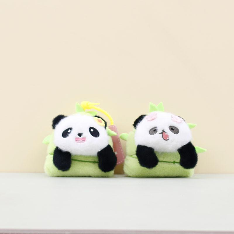 Charming Panda Keychain Plush Toy Fluffy Soft Stuffed Doll For Handbags