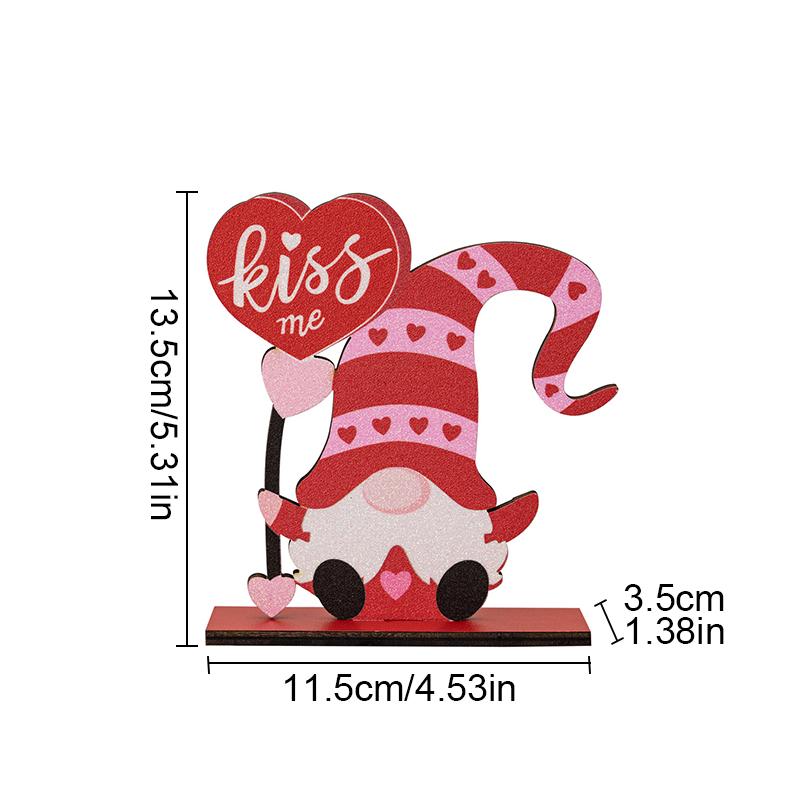 Valentine's Day Heart-shaped Pattern Creative Gift Decorative Cartoon Old Man DIY Wood Ornament Decorations