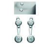 [M7640] - Silver-white 'Essentiel' Silver Lobe Contour Earrings (rhodium-plated) - 5 Mm